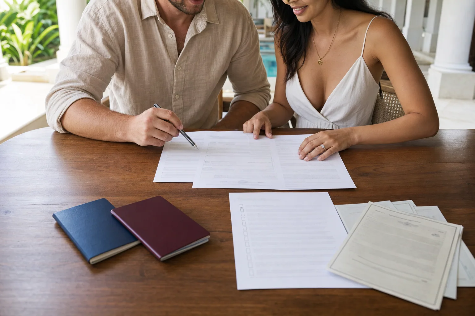 Foreign couple organising documents required to get legally married in Sri Lanka