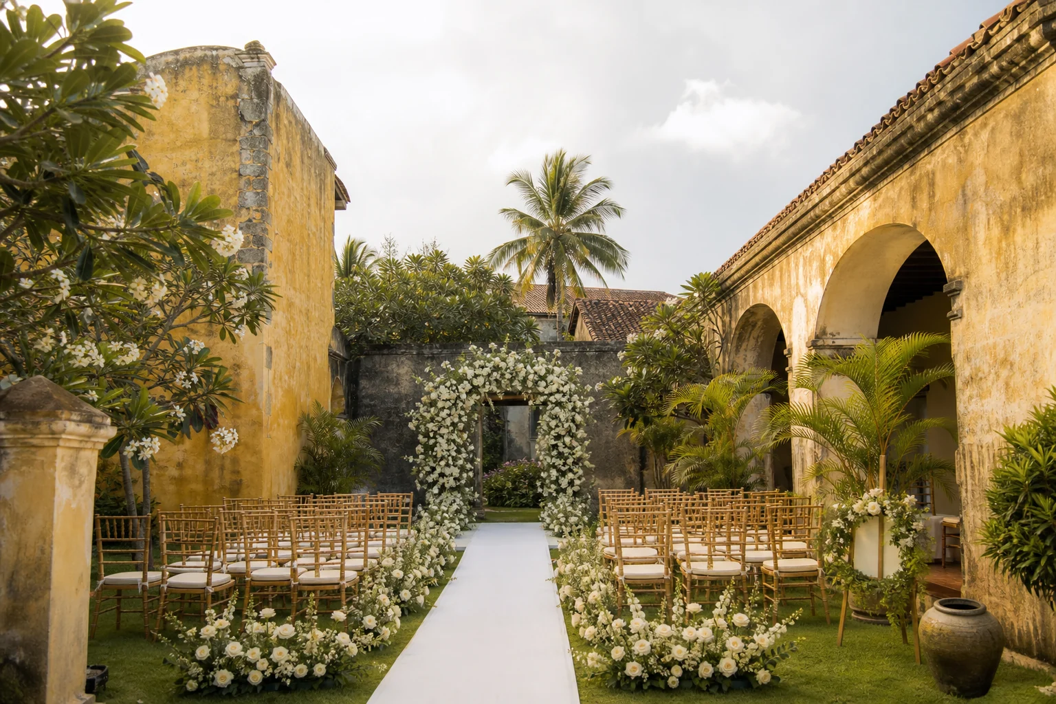 Galle heritage style Sri Lanka wedding venue setup