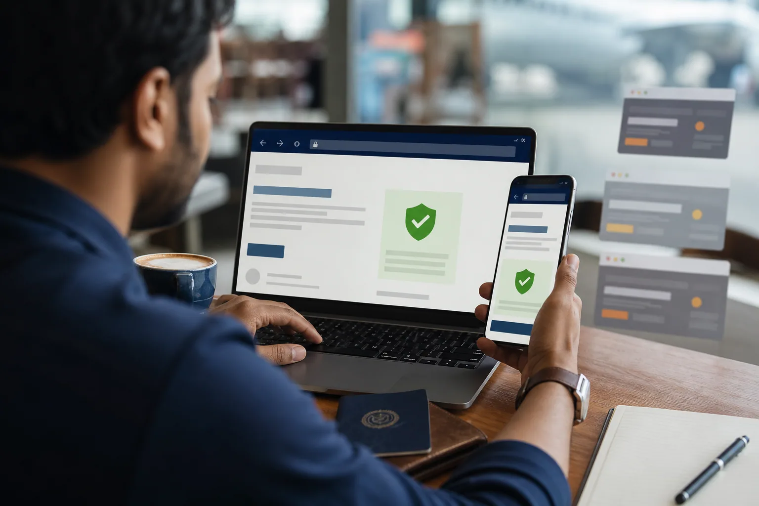 Traveller checking a secure website before submitting a Sri Lanka visa application